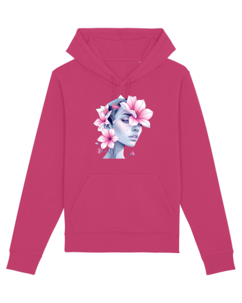 FLORAL GEOMETRIC MAGNOLII Feminitate  3 Raspberry