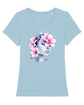 FLORAL GEOMETRIC MAGNOLII Feminitate  3 Sky Blue