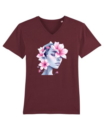 FLORAL GEOMETRIC MAGNOLII Feminitate  3 Burgundy