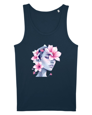 FLORAL GEOMETRIC MAGNOLII Feminitate  3 Navy