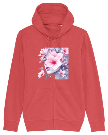 FLORAL GEOMETRIC MAGNOLII Feminitate  4 Carmine Red