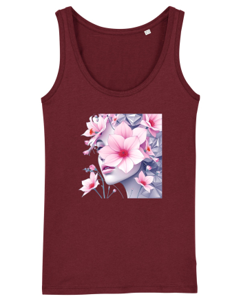 FLORAL GEOMETRIC MAGNOLII Feminitate  4 Burgundy