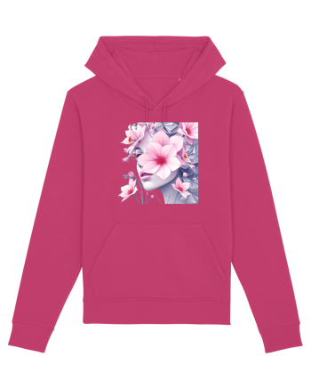 FLORAL GEOMETRIC MAGNOLII Feminitate  4 Raspberry