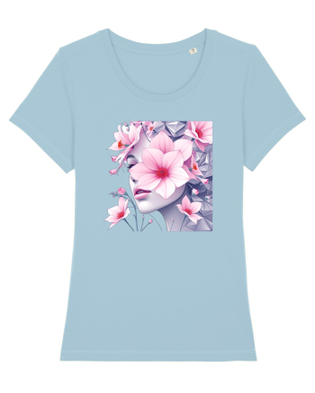 FLORAL GEOMETRIC MAGNOLII Feminitate  4 Sky Blue