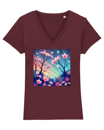 FLORAL GEOMETRIC - PEISAJ SUPERNATURAL 1 Burgundy