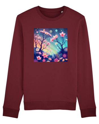 FLORAL GEOMETRIC - PEISAJ SUPERNATURAL 1 Burgundy