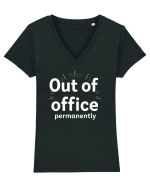 OUT OF OFFICE Permanently  Tricou mânecă scurtă guler V Damă Evoker