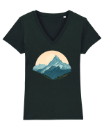 MUNTE - CALATORII 3  Tricou mânecă scurtă guler V Damă Evoker
