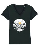 MUNTE - CALATORII 5 Tricou mânecă scurtă guler V Damă Evoker