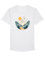 MUNTE - CALATORII 6 Tricou mânecă scurtă guler larg Bărbat Skater