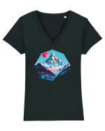 MUNTE - CALATORII 9 Tricou mânecă scurtă guler V Damă Evoker
