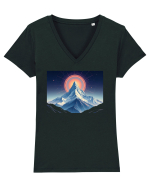 MUNTE - SF  2 Tricou mânecă scurtă guler V Damă Evoker