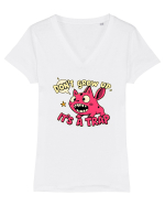 DON`T GROW UP, IT`S A TRAP  - doodle Tricou mânecă scurtă guler V Damă Evoker