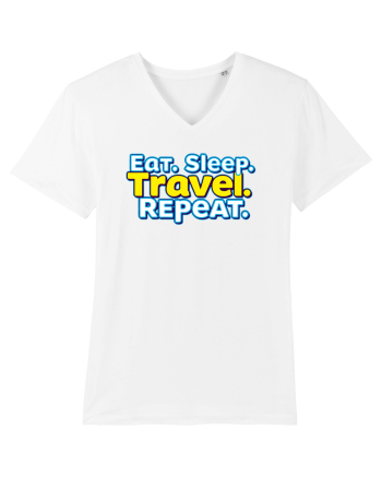 EAT SLEEP TRAVEL REPEAT - Mananca. Dormi. CALATORESTE. Repeta White