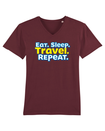 EAT SLEEP TRAVEL REPEAT - Mananca. Dormi. CALATORESTE. Repeta Burgundy