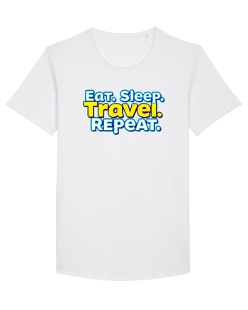 EAT SLEEP TRAVEL REPEAT - Mananca. Dormi. CALATORESTE. Repeta White