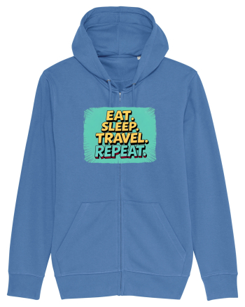 EAT SLEEP TRAVEL REPEAT - Mananca. Dormi. CALATORESTE. Repeta 2 Bright Blue