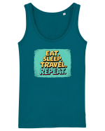 EAT SLEEP TRAVEL REPEAT - Mananca. Dormi. CALATORESTE. Repeta 2 Maiou Damă Dreamer