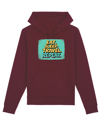 EAT SLEEP TRAVEL REPEAT - Mananca. Dormi. CALATORESTE. Repeta 2 Burgundy