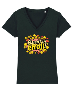 FLUENT IN EMOJI Tricou mânecă scurtă guler V Damă Evoker