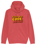 EAT SLEEP CODE REPEAT Hanorac cu fermoar Unisex Connector