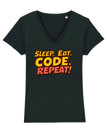 EAT SLEEP CODE REPEAT Black