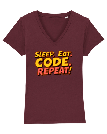 EAT SLEEP CODE REPEAT Burgundy