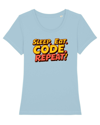 EAT SLEEP CODE REPEAT Sky Blue