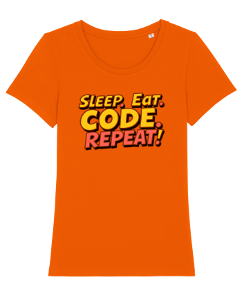 EAT SLEEP CODE REPEAT Bright Orange