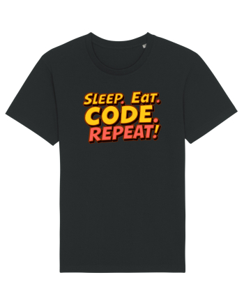 EAT SLEEP CODE REPEAT Black