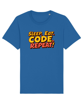 EAT SLEEP CODE REPEAT Royal Blue