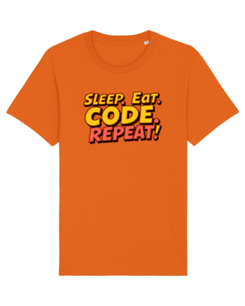 EAT SLEEP CODE REPEAT Bright Orange