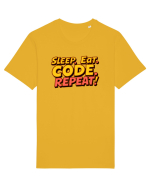 EAT SLEEP CODE REPEAT Tricou mânecă scurtă Unisex Rocker
