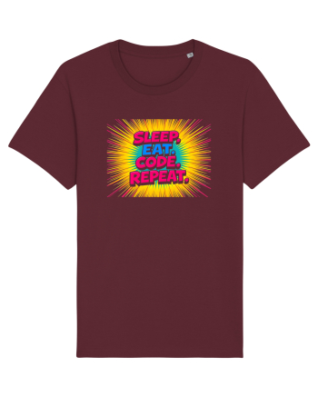 EAT SLEEP CODE REPEAT 2 Burgundy