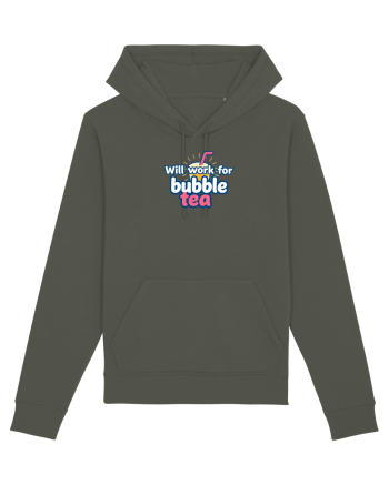 WILL WORK FOR BUBBLE TEA Khaki