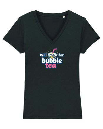 WILL WORK FOR BUBBLE TEA Black