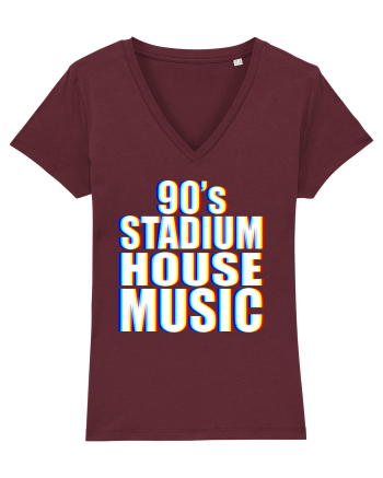 90's Stadium House Music Burgundy