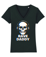 Rave Daddy EDM Skull Tricou mânecă scurtă guler V Damă Evoker
