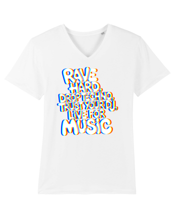 Rave Hard Drop Techno Trust Your DJ Live For Music White