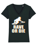 Rave Or Die Psychedelic DJ Tricou mânecă scurtă guler V Damă Evoker