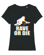 Rave Or Die Psychedelic DJ Tricou mânecă scurtă guler larg fitted Damă Expresser