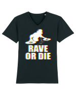 Rave Or Die Psychedelic DJ Tricou mânecă scurtă guler V Bărbat Presenter