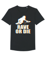 Rave Or Die Psychedelic DJ Tricou mânecă scurtă guler larg Bărbat Skater