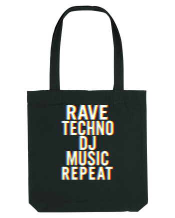 Rave Techno DJ Music Repeat Black