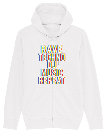 Rave Techno DJ Music Repeat White