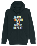 Rave Techno DJ Music Repeat Hanorac cu fermoar Unisex Connector