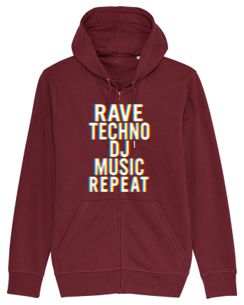 Rave Techno DJ Music Repeat Burgundy