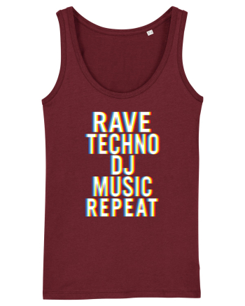 Rave Techno DJ Music Repeat Burgundy