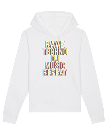 Rave Techno DJ Music Repeat White