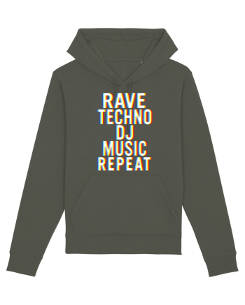 Rave Techno DJ Music Repeat Khaki
